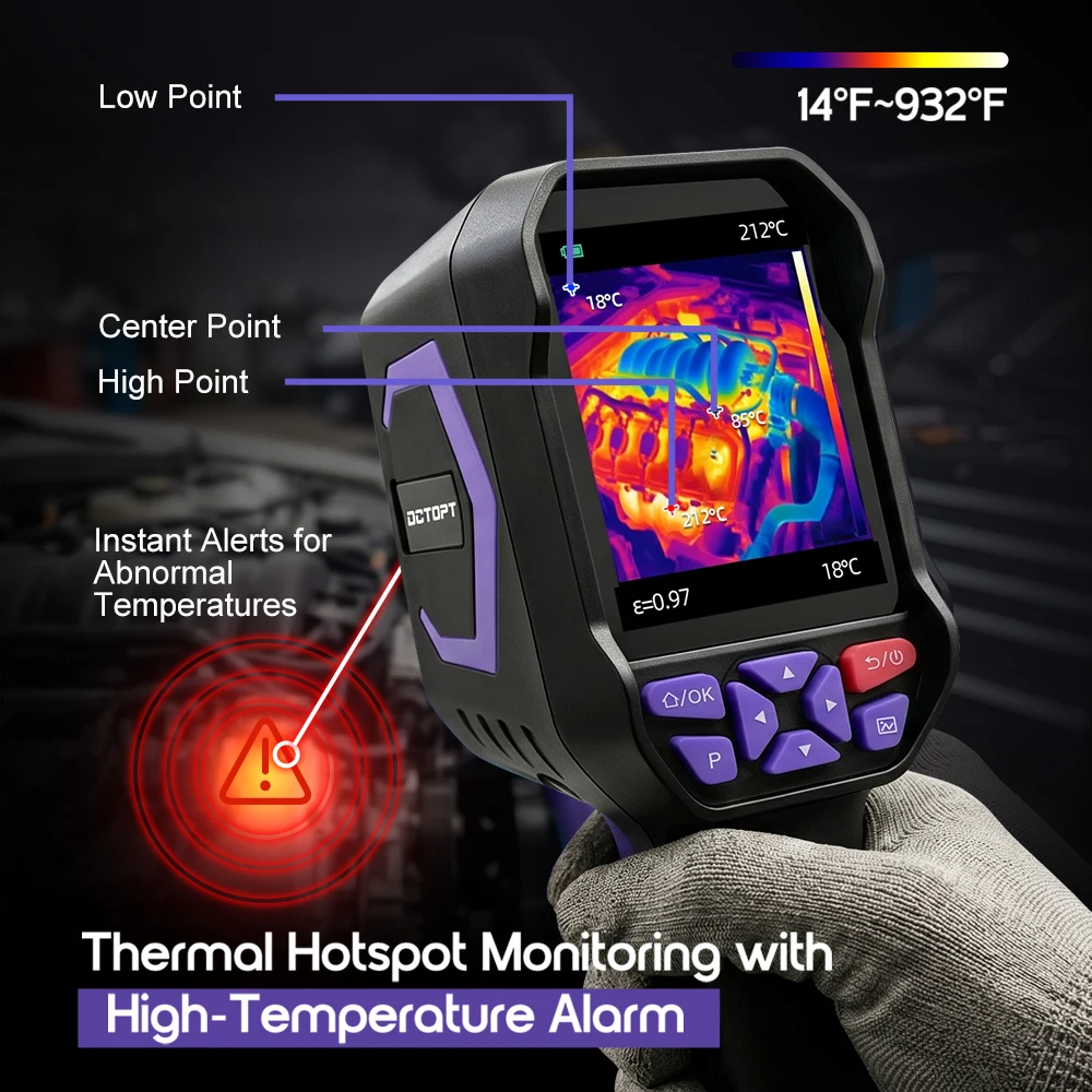 Portable Handheld Infrared Thermal Imager with -10℃~500℃ Temp Range Support Type-C Rechargeable 240 X 240 Super Resolution