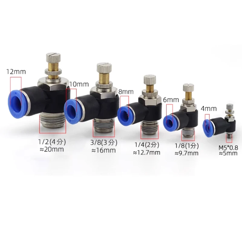 Elettrovalvola Pneumatic Quick Connect Connector SL 4 6 8 10 12mm M5 '1/8' 1/4 '3/8' 1/2 Air Speed Regulating Valve Accelerator Valve Pneumatica — dettaglio 2