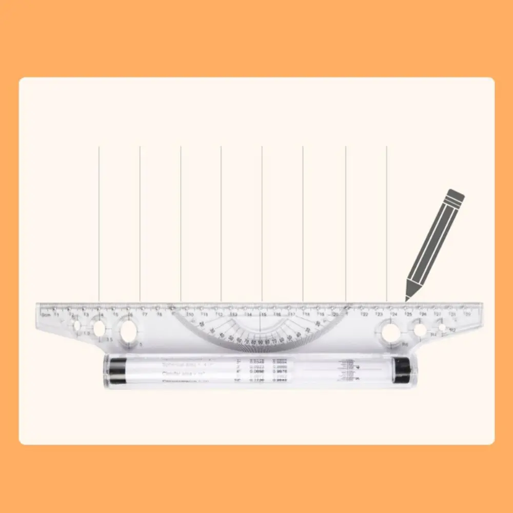 Transparent Parallel Roller Ruler Multi Function 15/30CM Plastic Stationery Scale Angle Balance Ruler Architectural