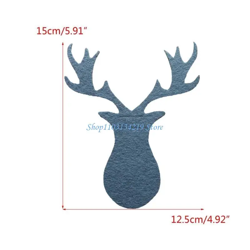 N5KC 4 Pcs Christmas Tableware Holder Elk Decor Silverware Pockets Knife and Fork Bags Dinner Tableware Decoration view 6