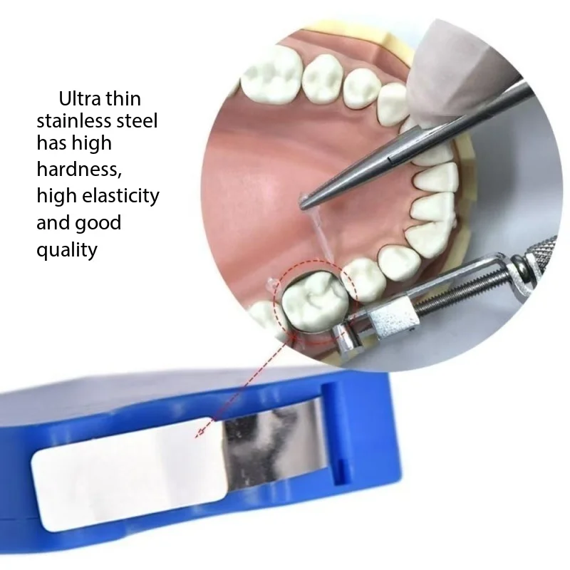 1pc Dental filling Material Dental Stainless Steel Resin Film Restration Light Curing Resin Transparent Matrix Strip 5/6/7/9.5mm