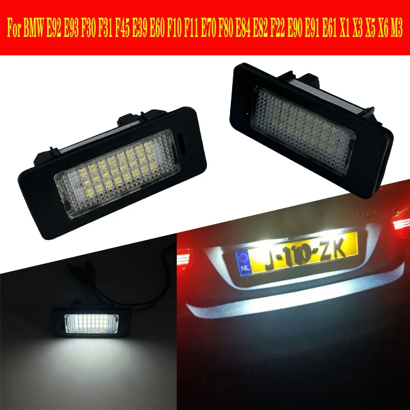 

Durable White Canbus Rear License Plate Tag Lights LED for BMW 1 3 5 X Series E82 E88 E90 E91 E92 E93 E39 E60 X5 E70 X6 E71