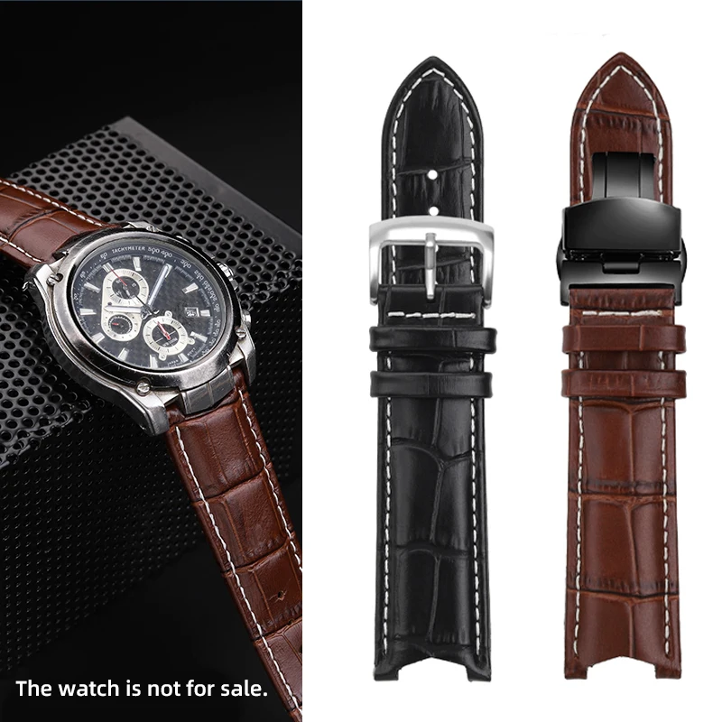 سوار ساعة رجالي من الجلد المقعر المعدل ، سوار من جلد البقر ، يناسب سلسلة كاسيو Edifice ، من من من من من من من من 2022 ،