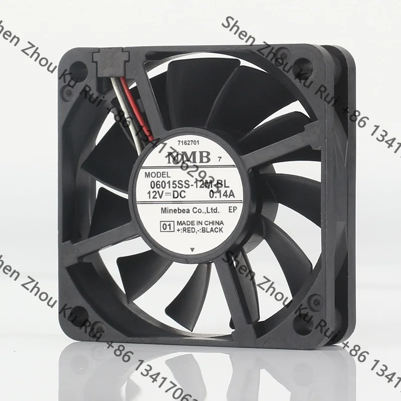 6CM Original NMB DC 12V 0.14A 60X60X15MM Fanucco servo machine converter 6015 3-wire 06015SS-12M-BL cooling fan