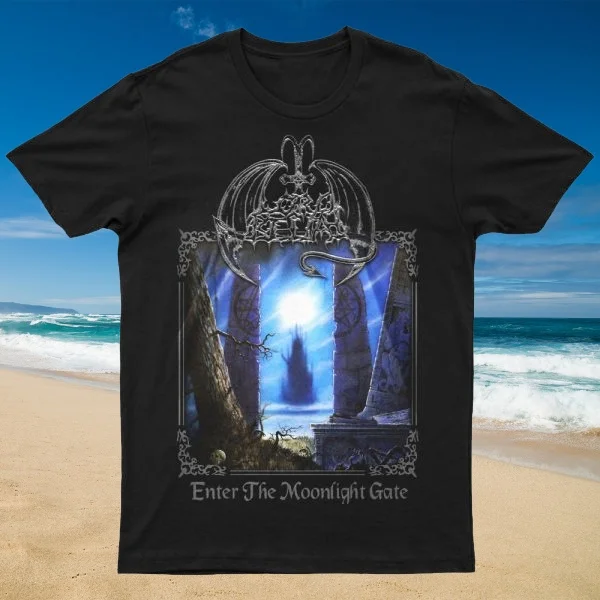 

2025 Новый стиль Enter The Moonlight Gate с принтом унисекс, уличная мода, модный короткий рукав с круглым вырезом из чистого хлопка