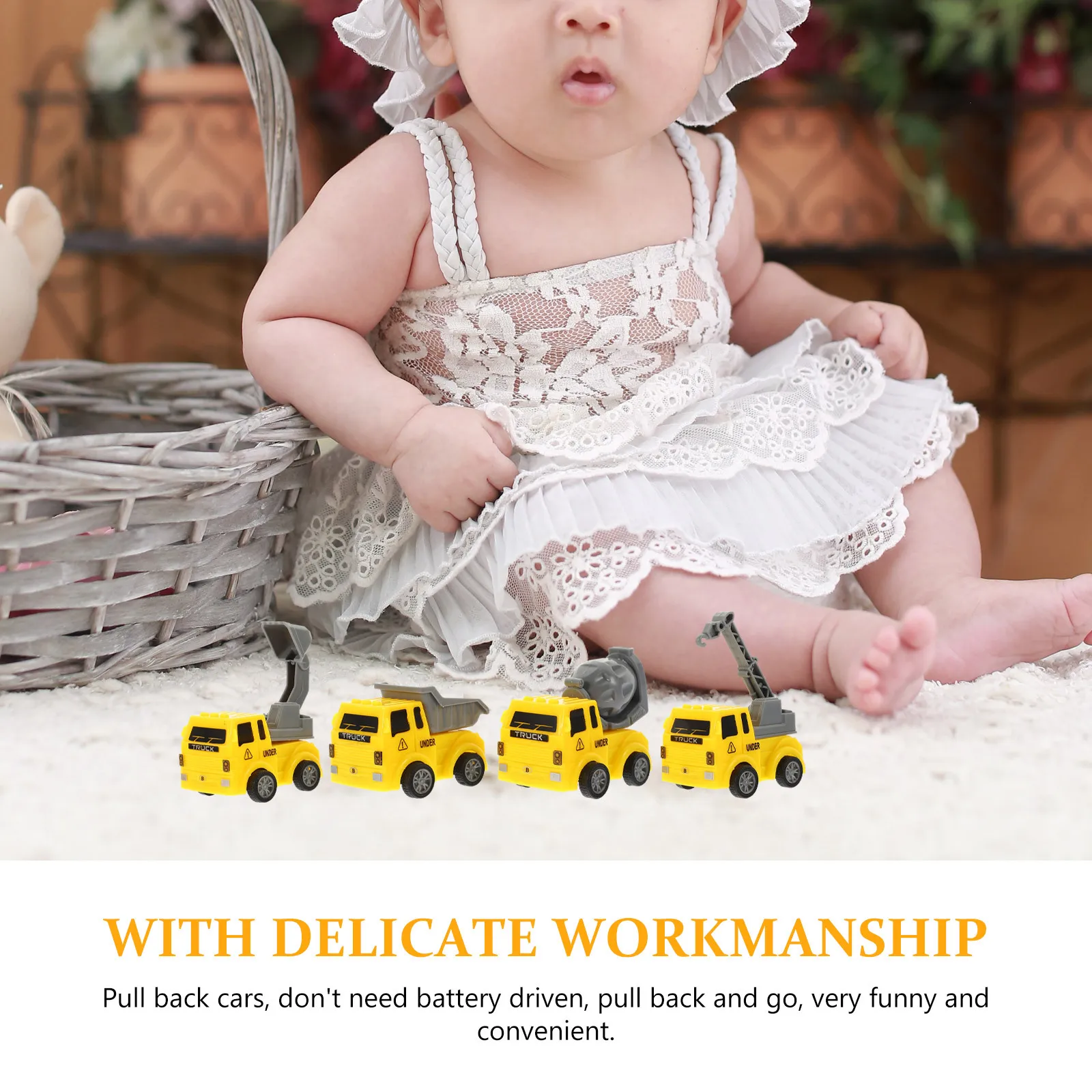 1 ensemble de Mini voitures de retour en alliage pour enfants, apprentissage précoce, alimenté par Friction, cadeau éducatif amusant, véhicule Non à distance