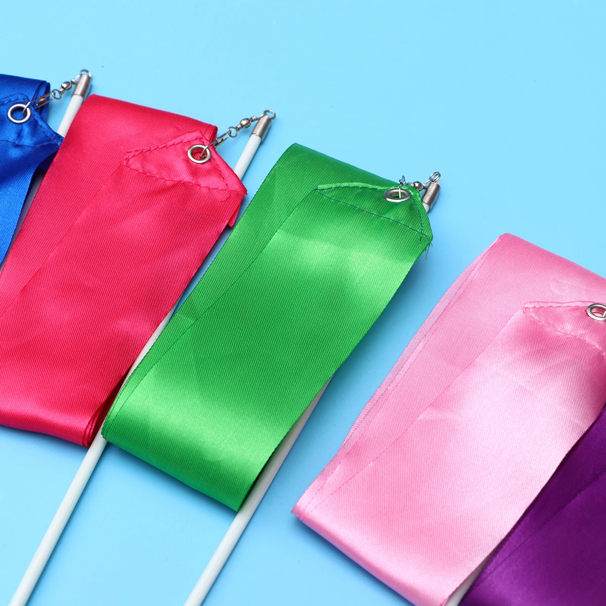 

12 Pcs Gymnastics Ribbons Kids Dancing Silk Ribbon Dancing Streamers Colorful Silk Ribbon Gymnastic Training Equipment