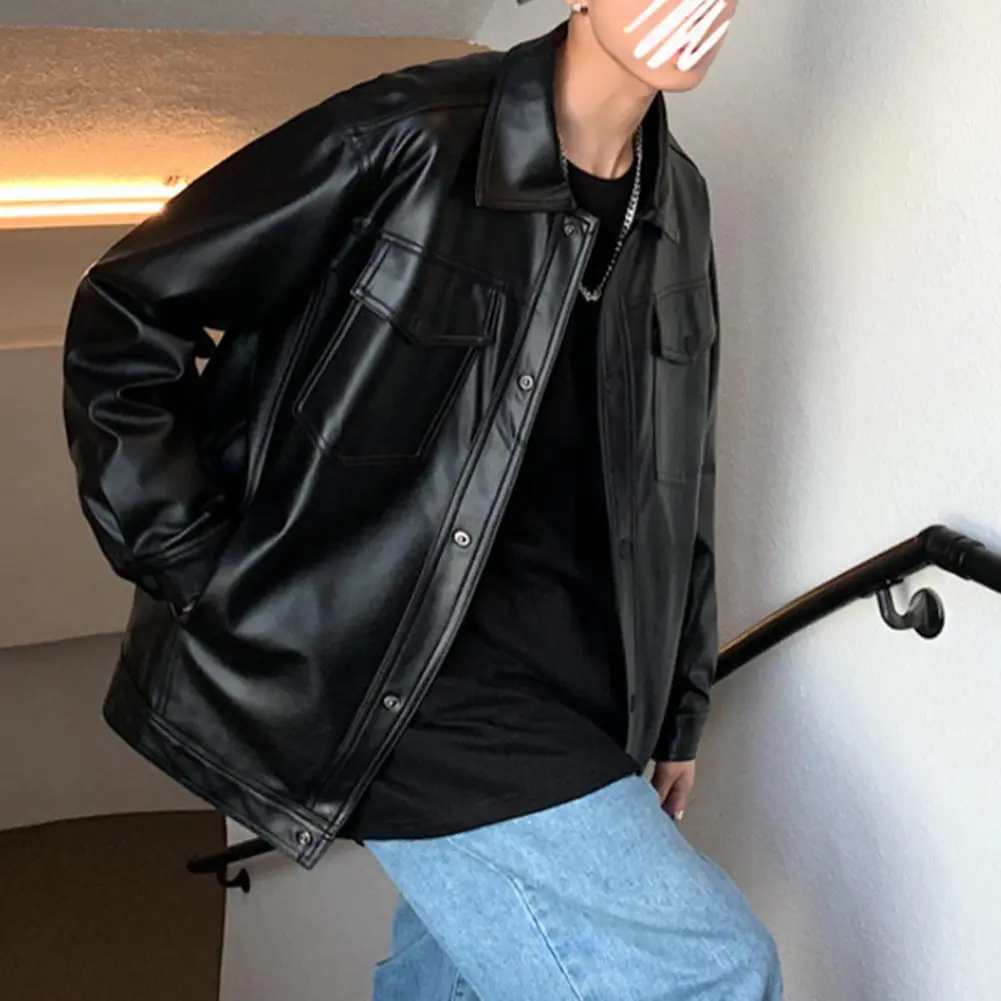 

Для повседневной носки, повседневная мужская верхняя одежда, мужское мотоциклетное пальто с длинным рукавом, легкая эластичная ткань, однотонный узор