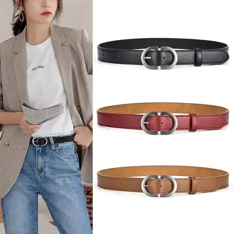 Women's Belt Minimalist Trendy High end Casual Versatile Needle Button Belt Paired with Skirt Jeans Women's New Style