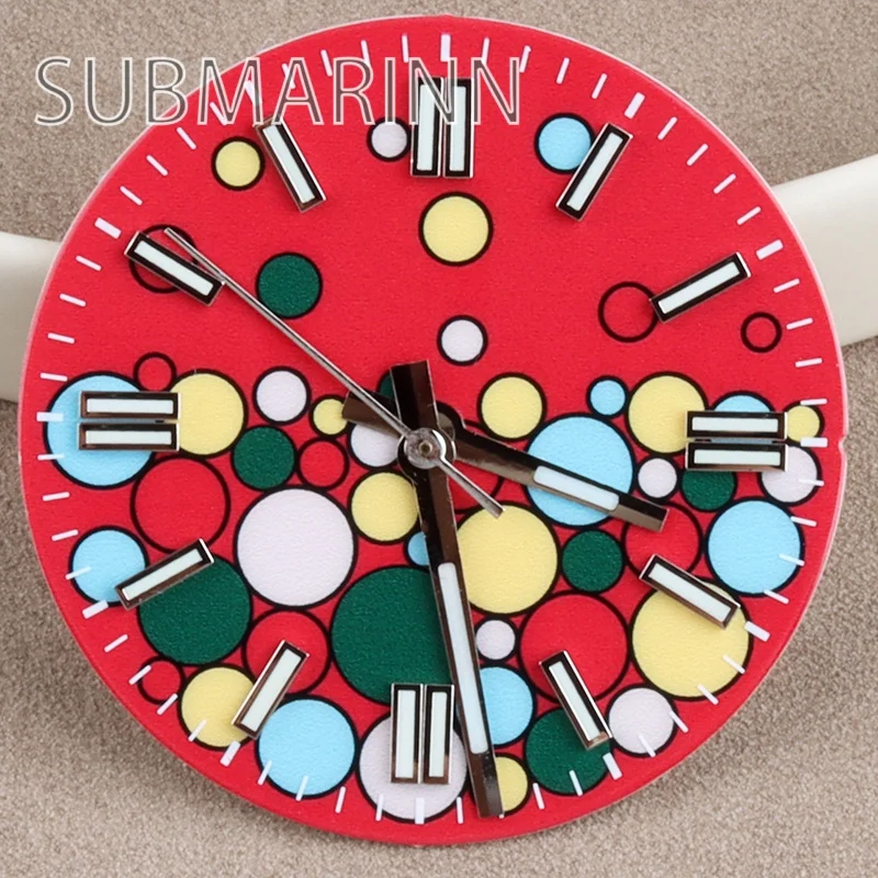 NH35 29mm Watch Dial Hands Green Luminous For Balloon Dial Faces For NH35 NH36 Automatic Movement Watch Accessories Tools