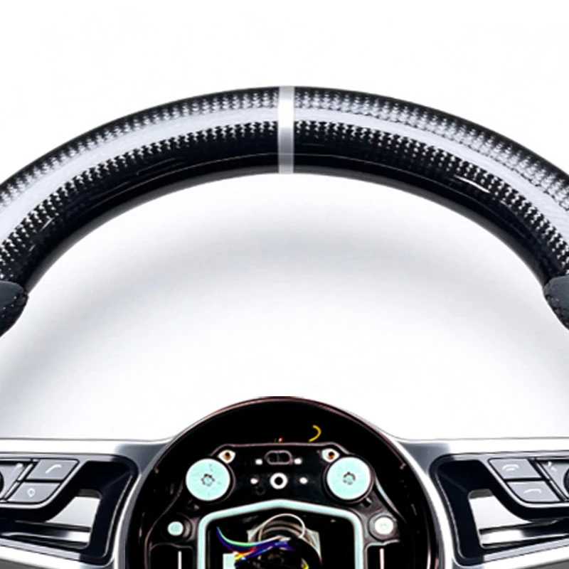 For Porsche 911 2011-2019 White Label Sport Carbon Fiber Steering Wheel Decorative Cover ZC-BSJ-911-YD-T-010