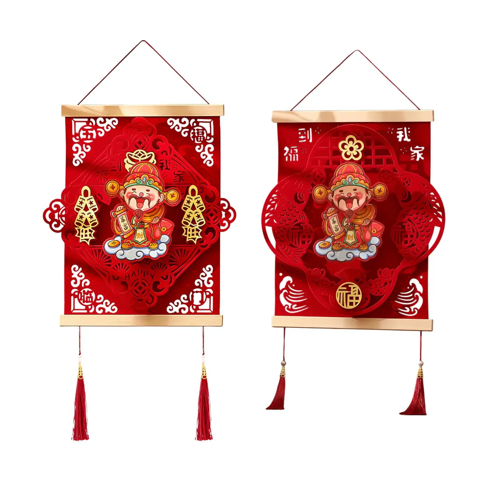 Chinese New Year Decoration Traditional The God of Wealth Charm for Party