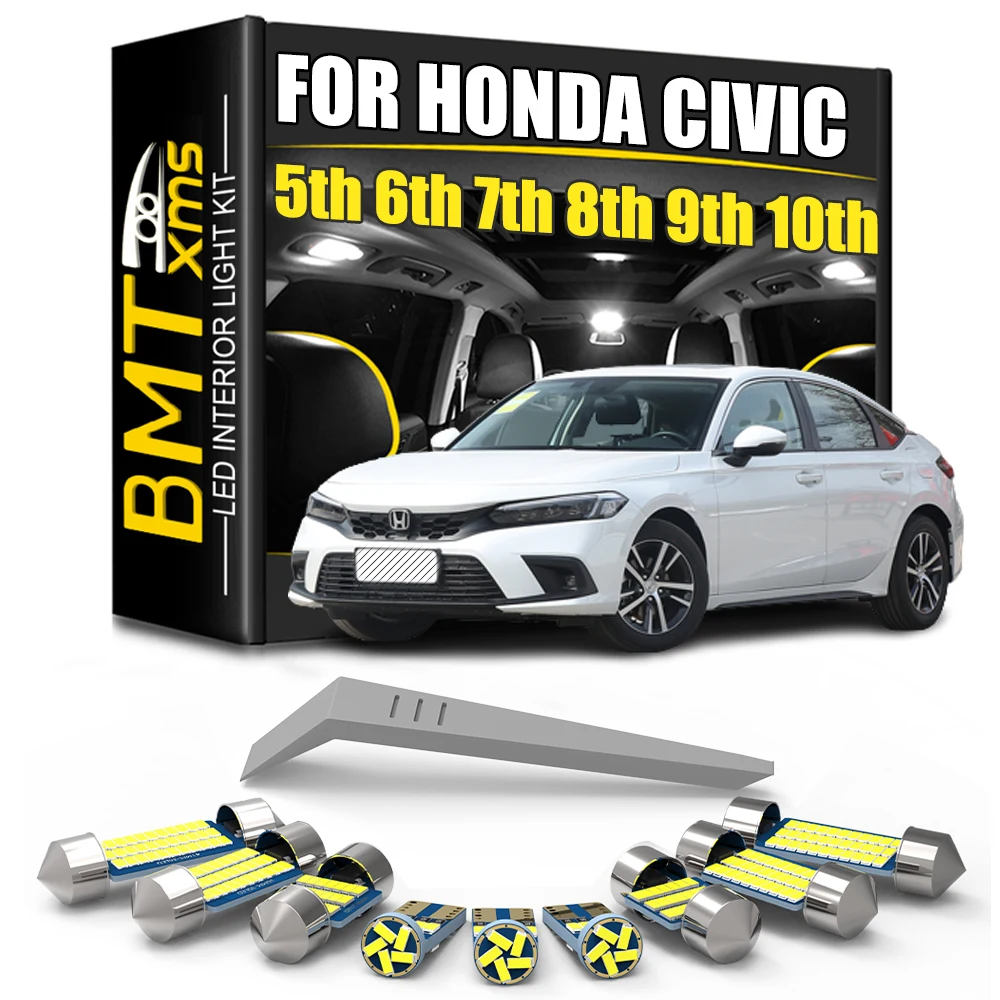 

BMTxms For Honda Civic 5th 6th 7th 8th 9th 10th Hatchback Sedan Coupe 1992-2020 LED Interior Light Dome License Lamp Accessories