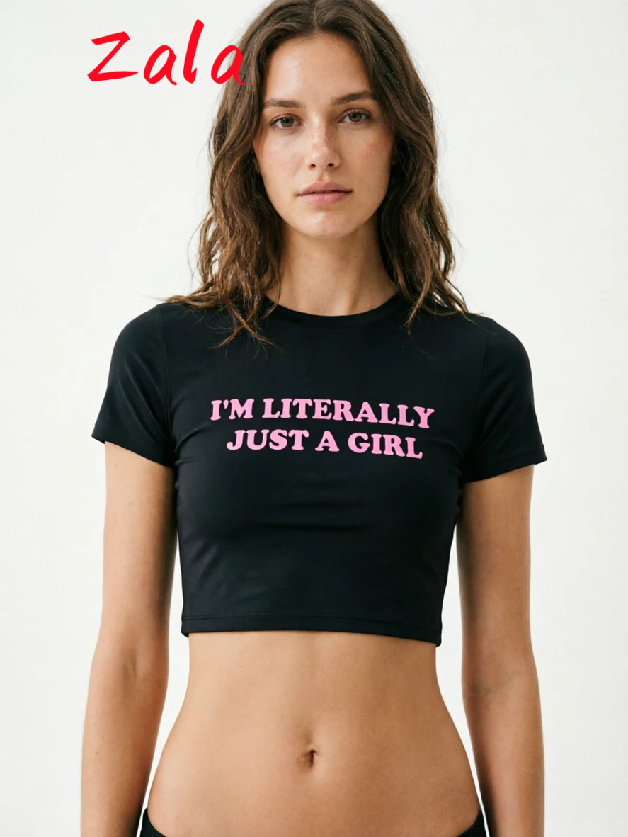 I'm Literally Just A Girl Letter Printed Women's T-shirt Casual O-Neck Tops Female Tops Summer Short Sleeved Women's Clothing