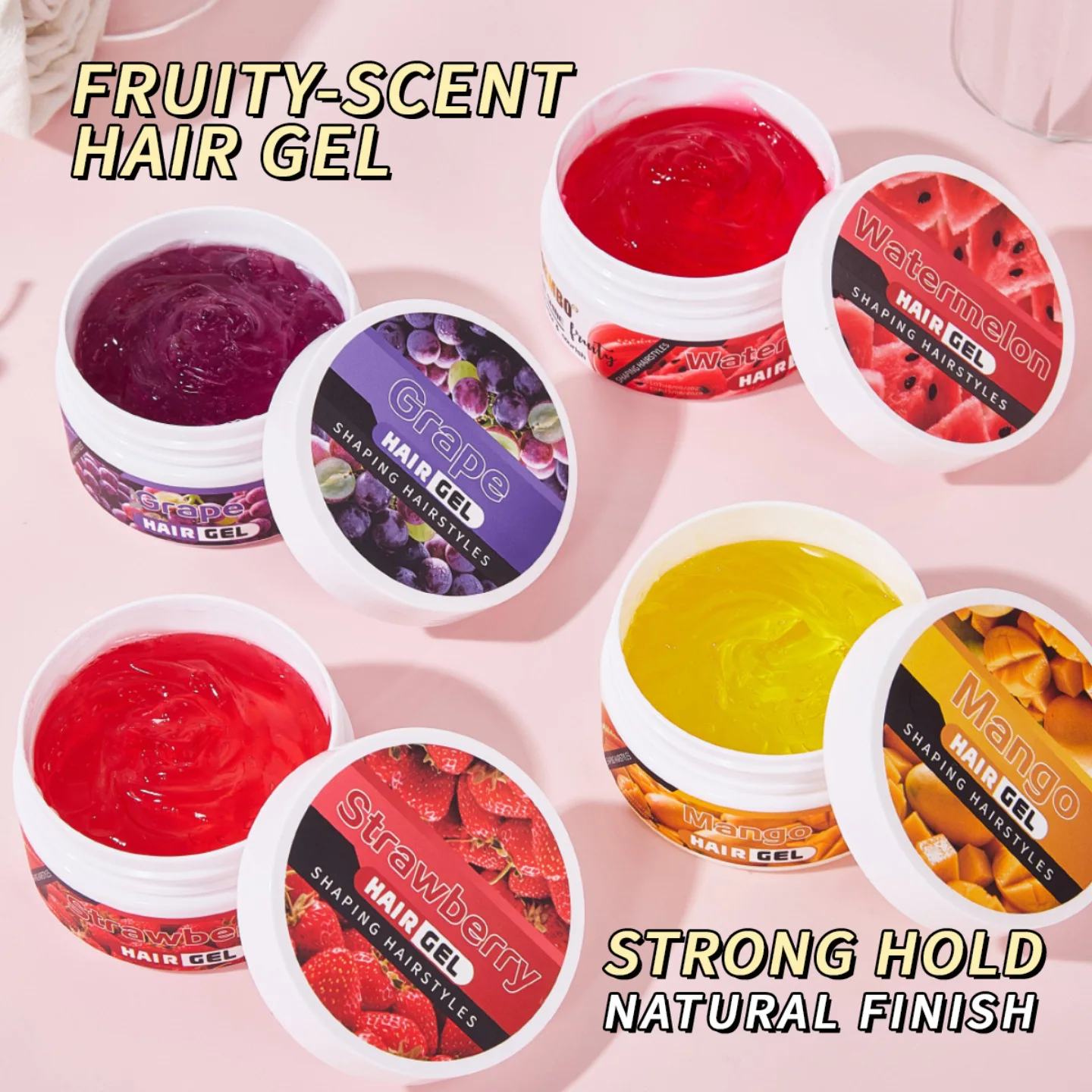 Fruit Flavored Gel Styling Gel, Anti Frizz, Curly Hair, Oil Control, Long-lasting Styling, Suitable for All Hair Types