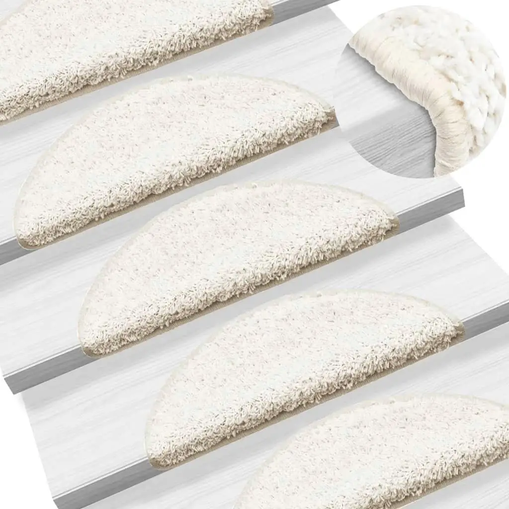 15 pcs Non-Slip White Carpet Stair Treads 56x17x3 cm for Safe, Stylish Home Décor