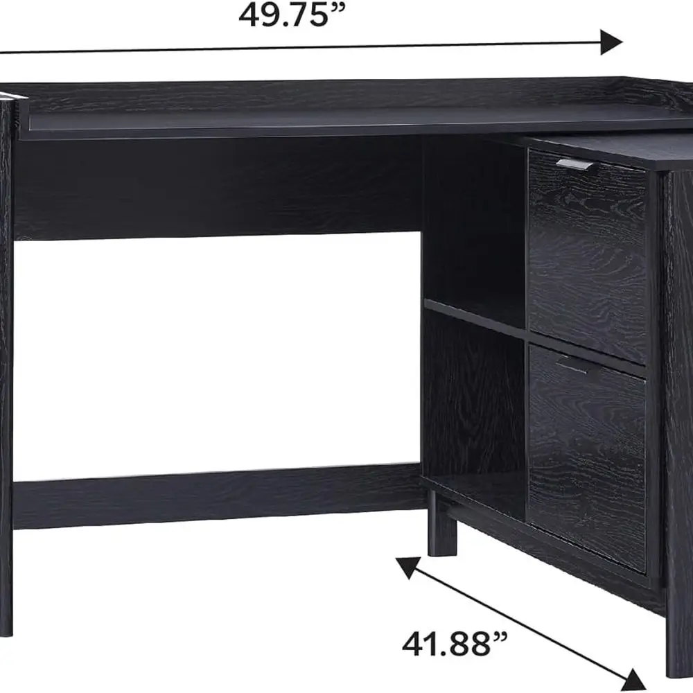 Transitional Office Design, Writing Desk with Drawers and Open Cubbies, Spacious Desktop, Reversible Fit, Complementary in Livin
