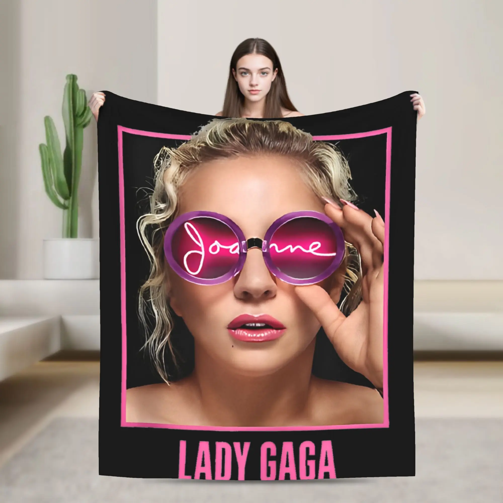 Lady Gaga Joanne Glasses Blanket Cover   Flannel Throw Blanket Bedroom Sofa Personalised Soft Warm Bedspreads