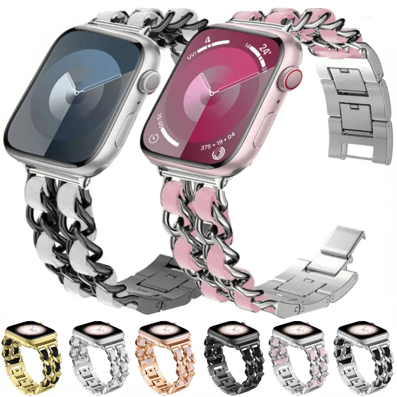Metall-Link-Armband für Apple Watch 11 10 9 8 7 46 mm 45 mm 41 mm Ultra3 49 mm Damen-Armband iWatch 6 5 4 SE3 44 mm 42 mm Band