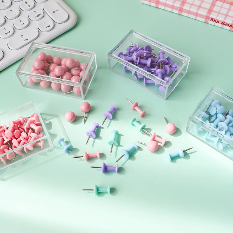 مجموعة أدوات الإبهام المبتكرة الملونة المكونة من 30 قطعة - دبابيس ضغط DIY للوحة الفلين واللوازم المكتبية والديكور المنزلي (دبابيس T متعددة الأغراض)