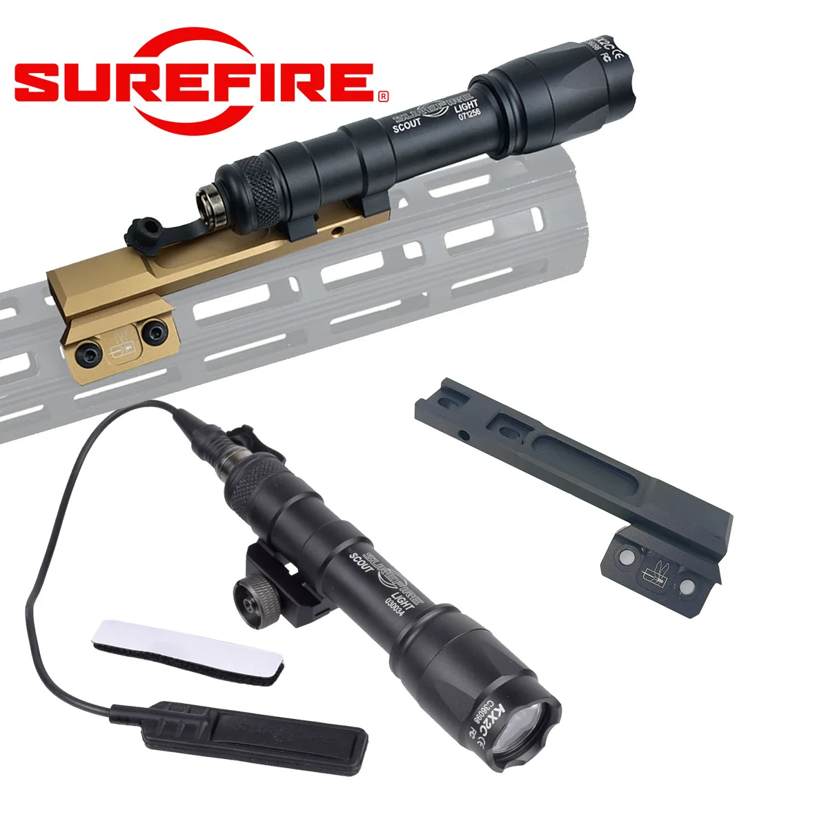 Thorntail Offset Adaptive Light Mount With Surefire M600C M300C Airsoft Flashlight M300 M600 Rifle Scout Gun Flashlight Base