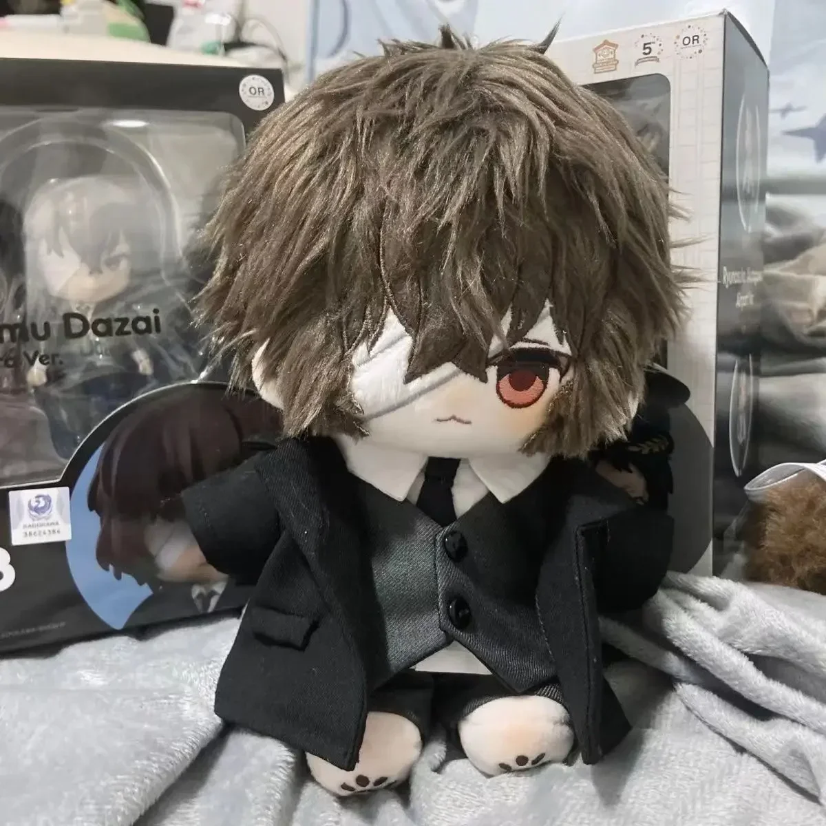 20CM Anime Bungo Stray Dogs muñeco de peluche de algodón juguetes para niños adultos Twin Dark Osamu Dazai Kawaii marioneta de peluche regalo para niños