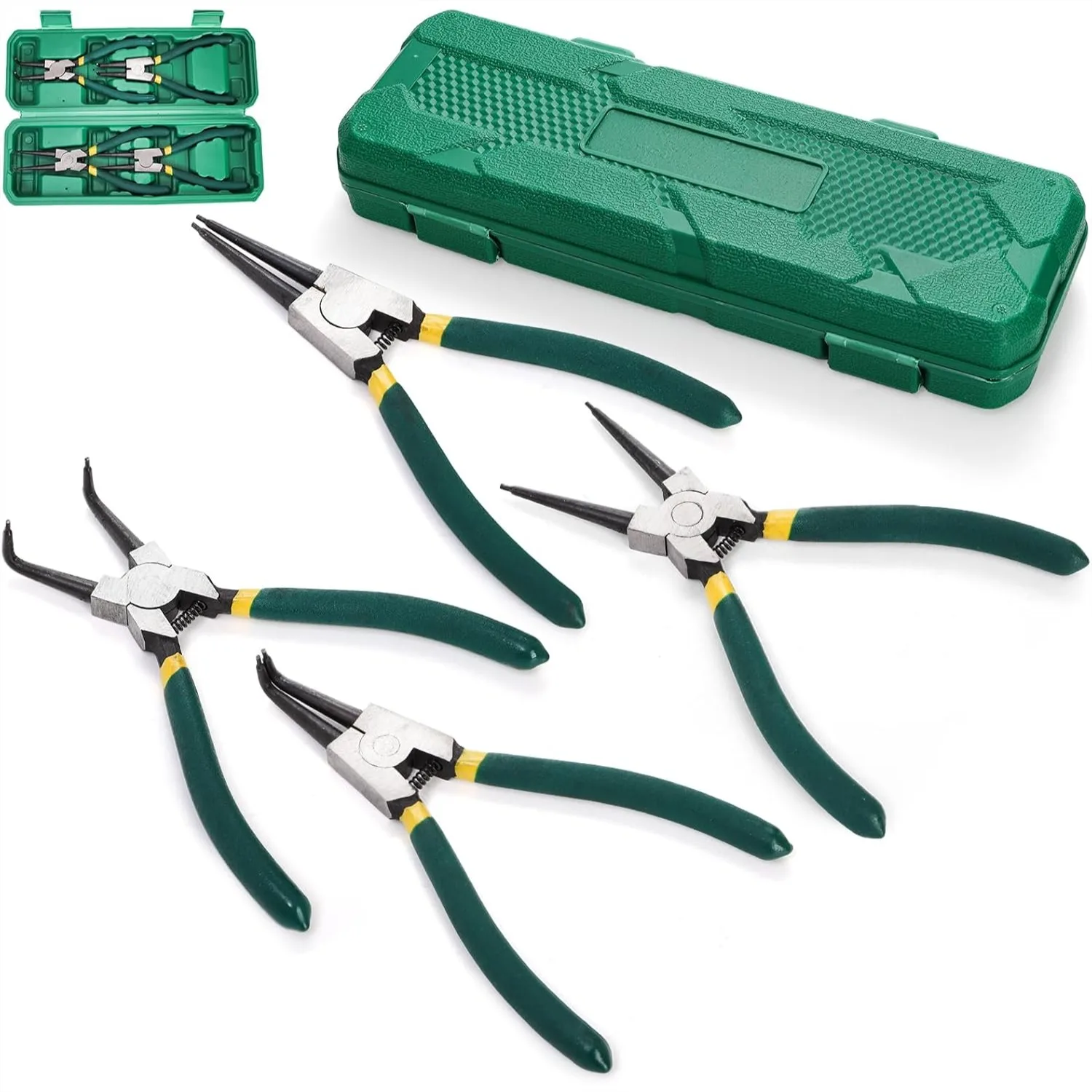 

4 Pieces Snap Ring Pliers Set, 7 Inch Heavy Duty Circlip Pliers with Storage Case, Straight and Bent Jaw for Internal External