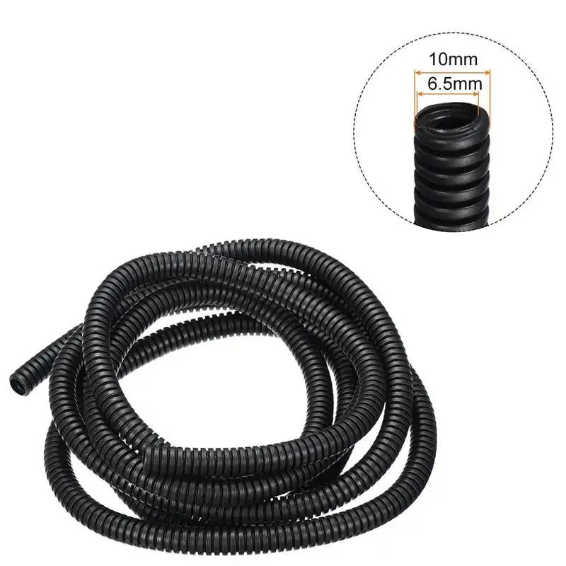 Outer Diameter 7/10/13/15/18/21/25/28mm Length 1/3/6m Split Type Steel Wire Braided Conduit Polyethylene Pipe Black Sleeve