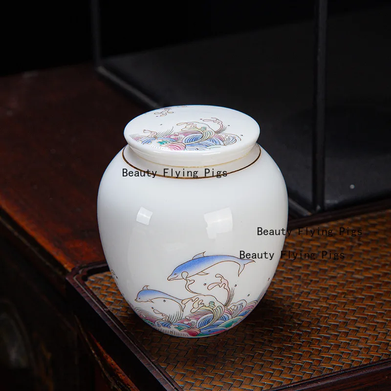 جرة صغيرة من السيراميك مناسبة لحاوية رماد الحيوانات والقطط والكلاب البشرية وصندوق تخزين جنازة الحيوانات التذكارية للقطط #4