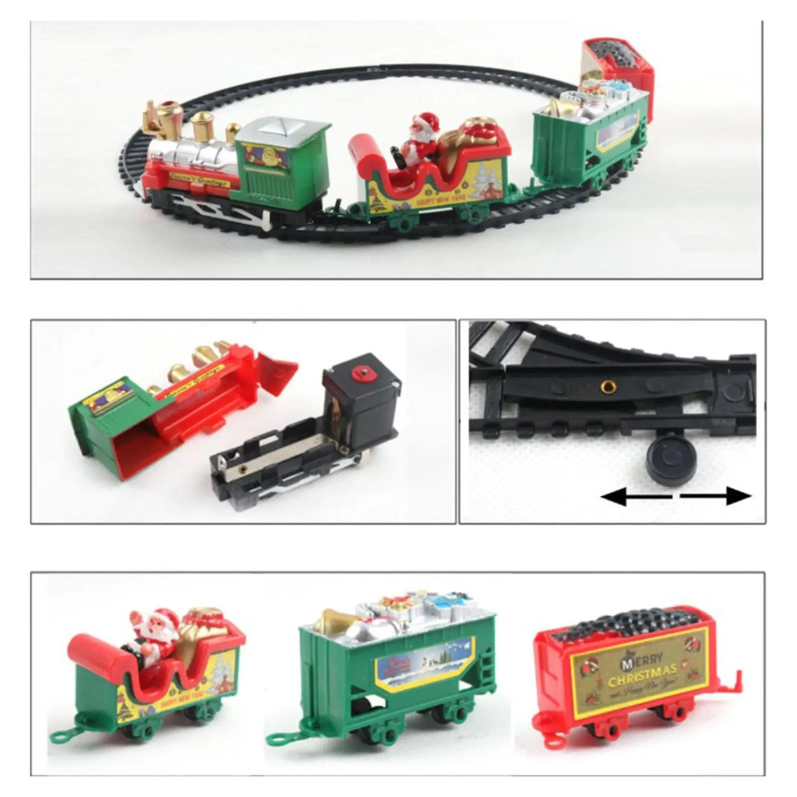 Christmas Train Christmas Tree Decoration Accessories Track Small Train Santa Claus Train Set Children’s Gift