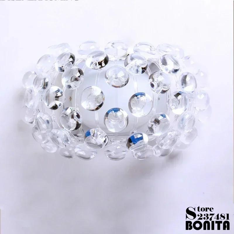 Simple modern Acrylic ion wall lamp Crystal Bead wall lights for bedroom Zeus Sweat Caboche sconces clear / amber