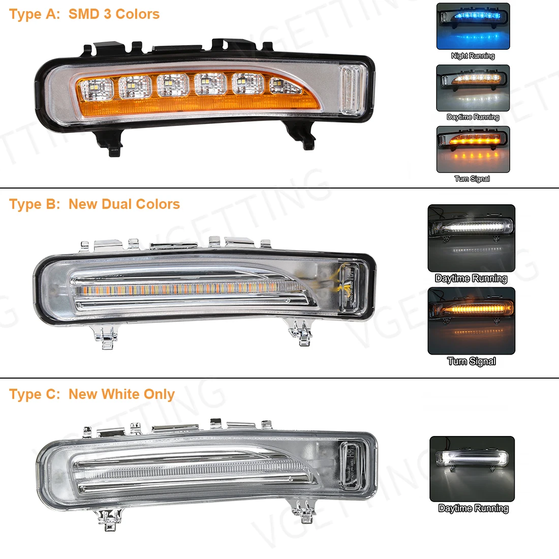 Car LED Daytime Running Light DRL For Ford Edge 2009 2010 2011 2012 2013 2014 Dynamic Turn Signal White Yellow Blue Fog Lamp 12V