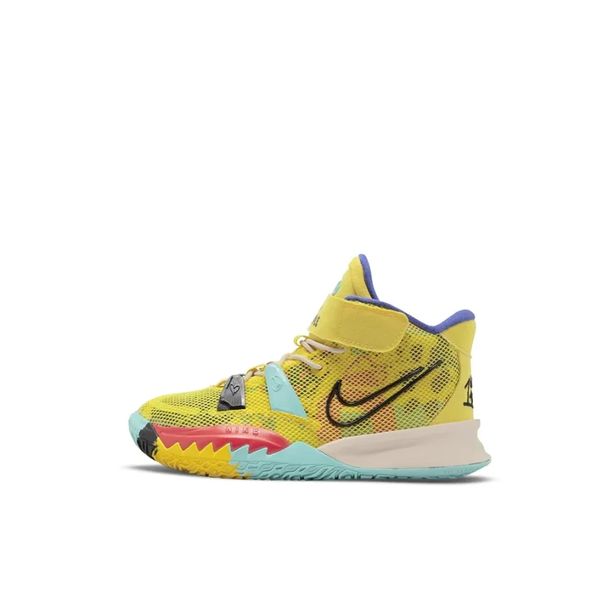 حذاء Nike Kyrie 7 "1 World 1 People" Irving 7 Mid Top Board باللون الأصفر الليموني