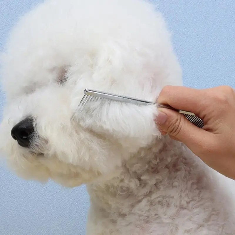 Flea Comb Professional Cat Grooming Brush Pet Supplies For Puppy Daily Brushing Routine Sensitive Skin Dematting Tear Stain Care