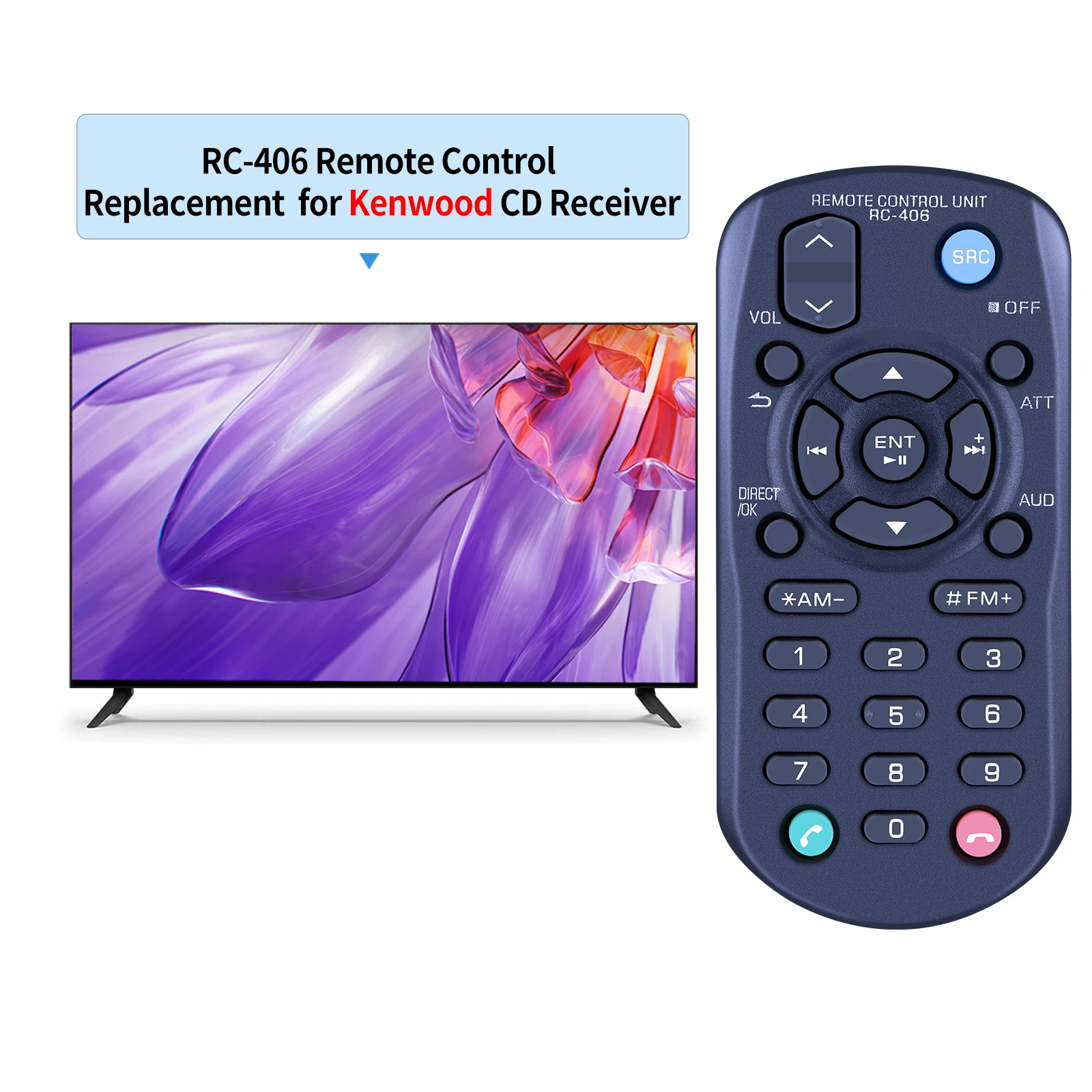 For Kenwood CD Car Radio RC-406 Remote Control KCA-RC406 KDC-X997 KDC-BT955HD KDC-230U KDC-BT51U kdc-170y KDC-5751SD KDC-X5200BT