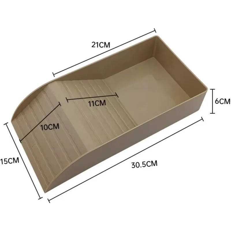 Reptile Bathing Pool with Climbing Ramp, Turtle Food/Water Basin, Amphibians Habitat Accessory