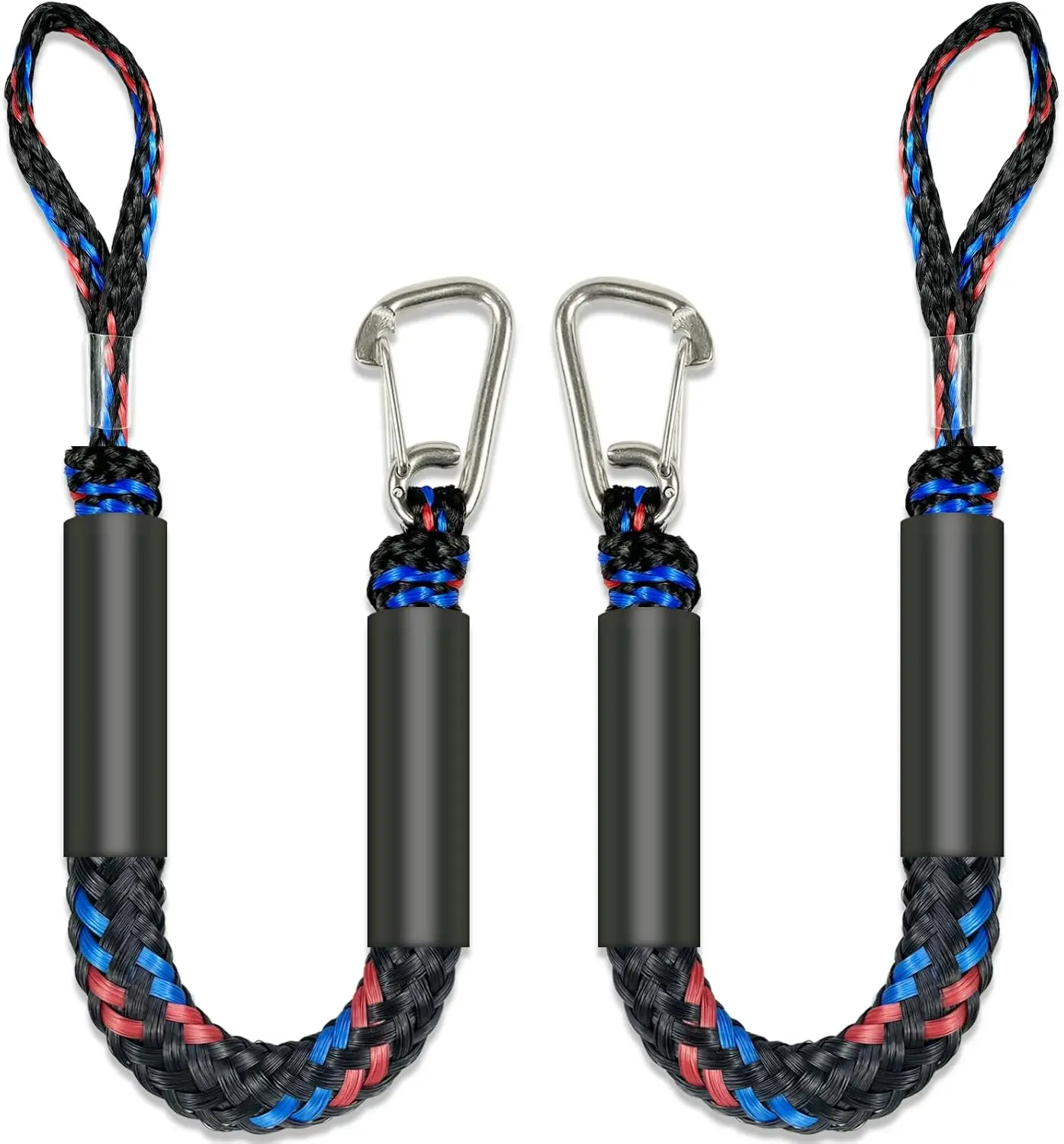 2pcs Marine Bounce Rope Elastic Mooring Line with M8 Metal Buckle Boat Mooring Rope Stretch Surf Rope Boat Mooring Accessories