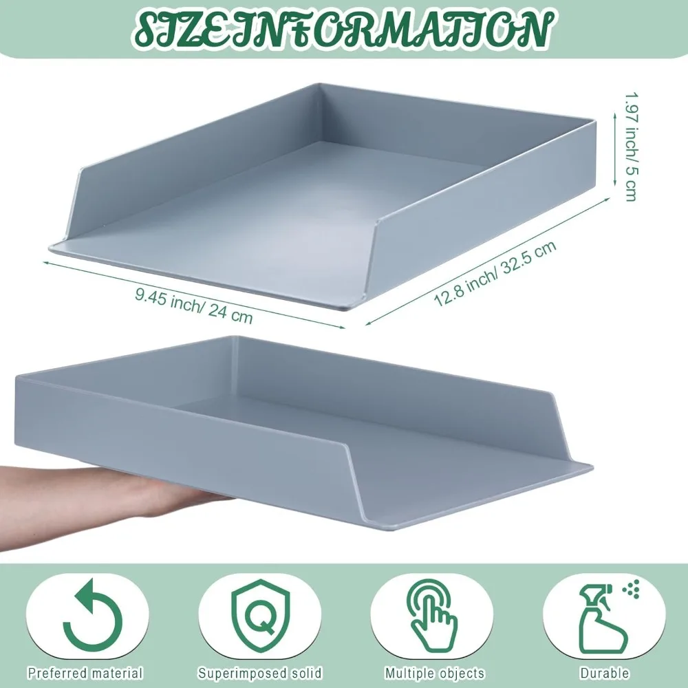 8 шт. штабелируемые лотки для бумаги, прямоугольный пластиковый настольный держатель, настольный органайзер для документов, файлов, хранение букв для офиса, класса