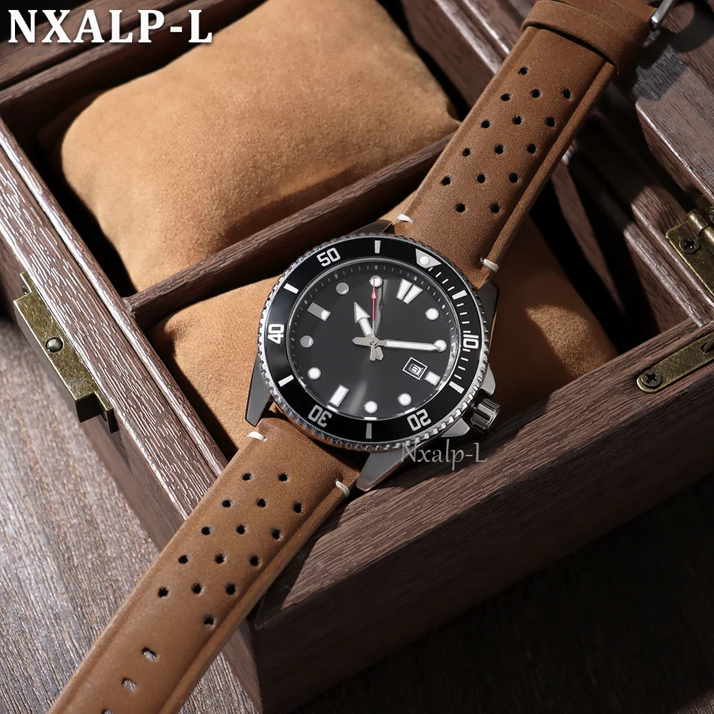 Matte Leather Watch Band 18mm 20mm 22mm for Seiko for Omega Strap Breathable Porous Wristband Men Women Sports Business Bracelet