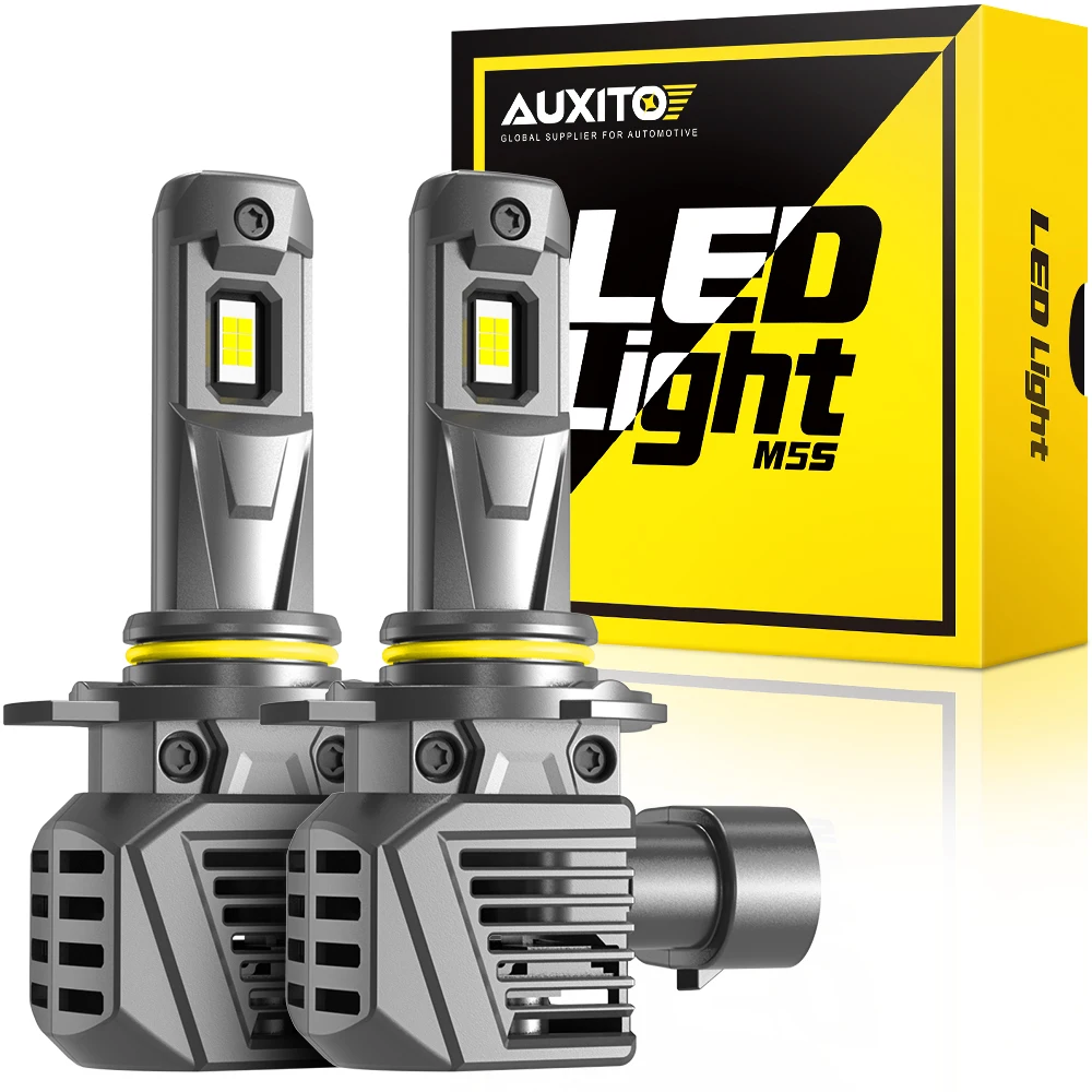 AUXITO 2Pcs 9012 HIR2 LED Canbus Headlight 22000LM Super Bright White 6500K 120W Powerful AUTO Headlamp Turbo With Fan 12V CSP