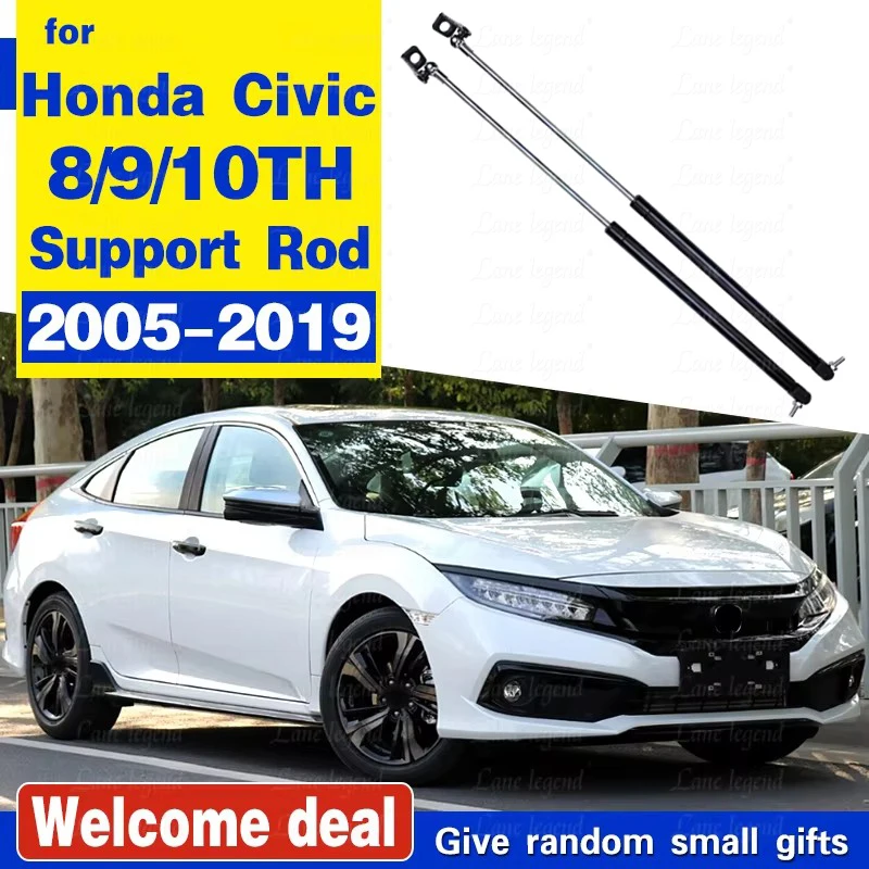 Car Hood Support Hydraulic rod Lift Strut Spring Shock Bars For honda civic 2017 For honda civic 2005-2019 Car-styling 8/9/10TH