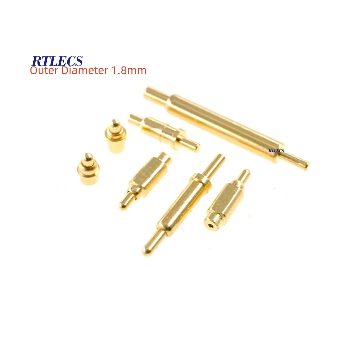 5 20 pcs Outer Diameter  1.6 1.7 1.8 MM Spring Loaded Pogo Pin Connector Discrete Pogopin thimble Power Probe Overall