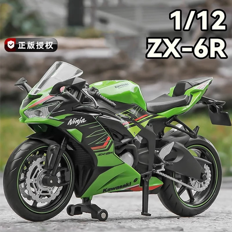 Motocicleta de aleación Ninja ZX-6R 1:12, modelo fundido a presión, coche súper deportivo, diseño de simulación, juguete, regalos para niños, recoger furioso rápido