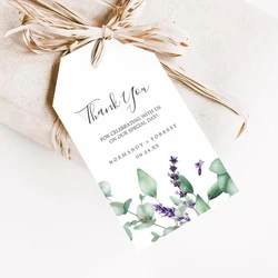 50pcs Custom Wedding Tags, Wedding Favor Thank You Gift Tags, Personalized Wedding Label, Fresh Watercolor Tags Pre-punched Hole