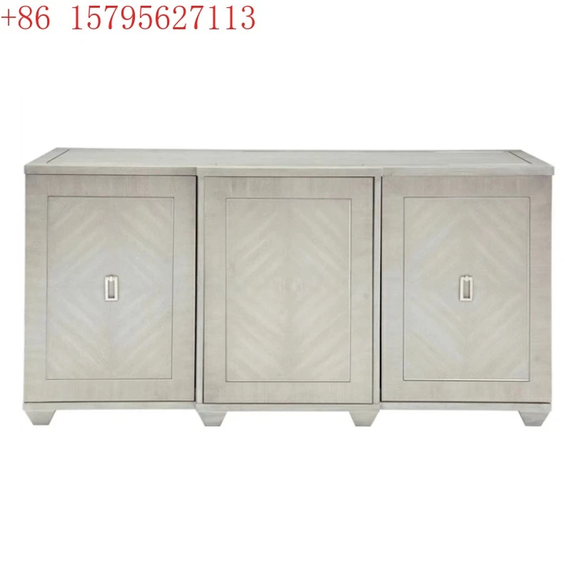 Modern American side cabinet, simple and beautiful three-door retro and old beautiful foyer decorative cabinet