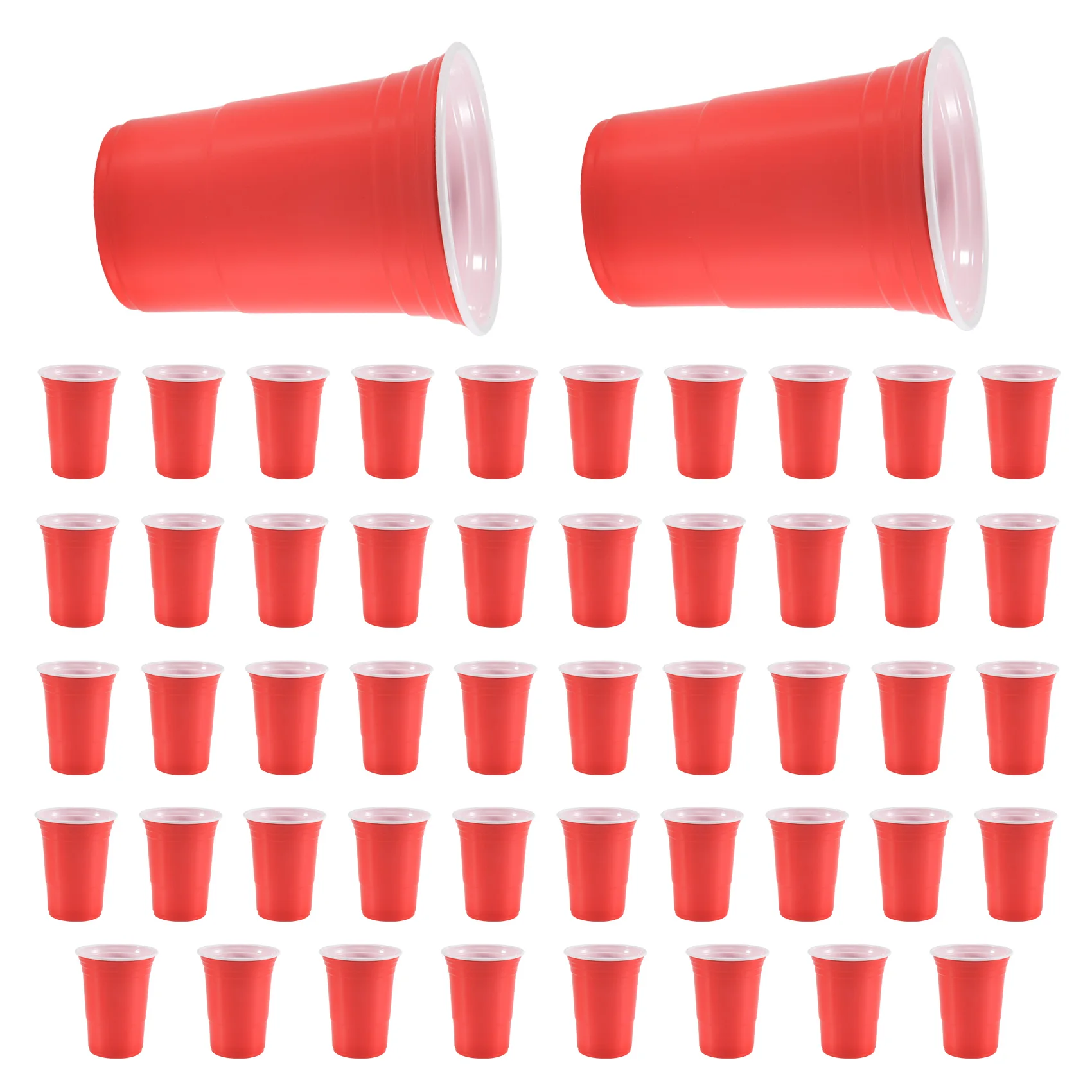 أكواب للاستعمال مرة واحدة 50 قطعة/المجموعة 450 مللي كوب بلاستك أحمر للاستعمال مرة واحدة كوب بار لوازم المطاعم لـ