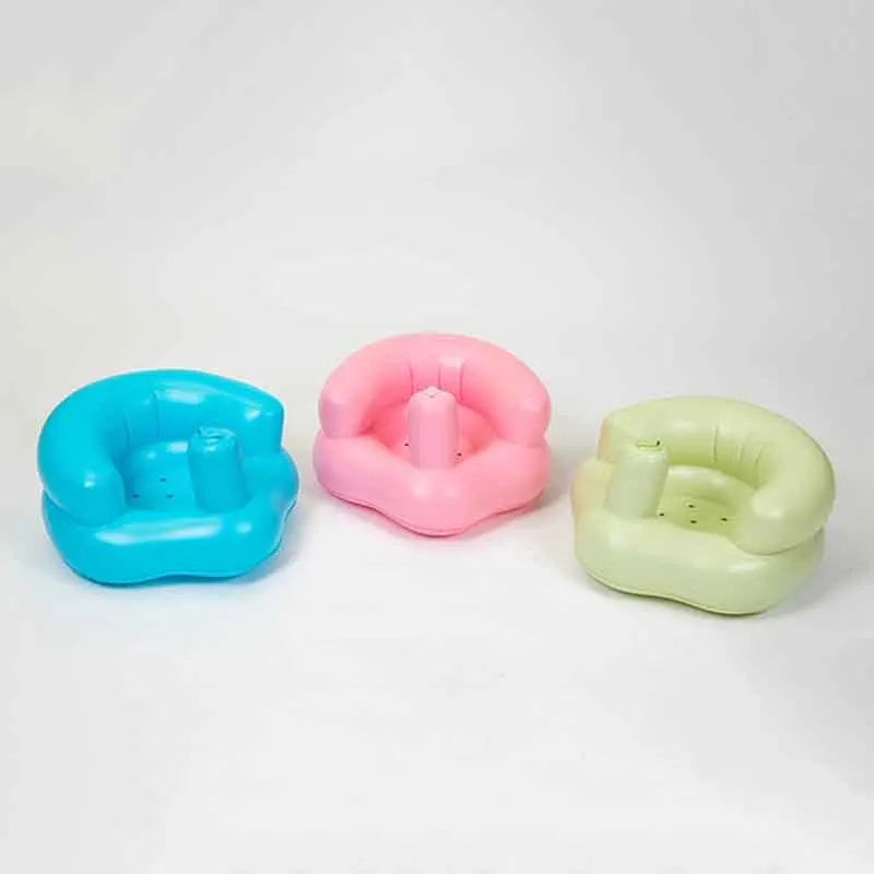 Solid Color Simple Inflatable Seat Toys Cute Sofa Bathroom Inflatable Baby Multifunctional Seat Practice Sitting Bath Stool