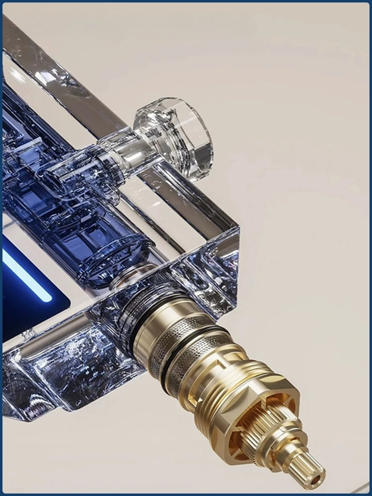 Intelligent Temperature Digital Display Shower System Wall Mount 4 Function Piano Key Rainfall Shower Faucet System for Bathroom