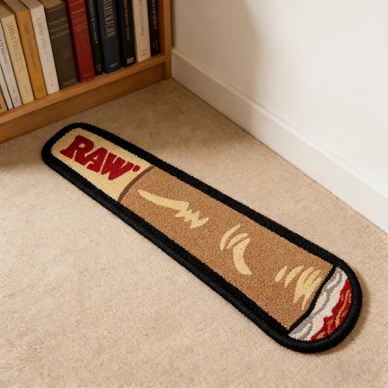 VIKAMA Fun Smoking Long Strand Carpet Anti-slip Soft Entry Hall Floor Mat Living Room Bedroom Carpet Home Decoration