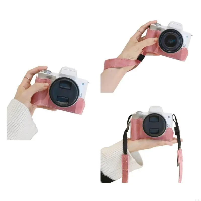 Protective PU Leather Half Cemara Case Base with Plushie Interior and Tripod Mount Easy Access K1KF